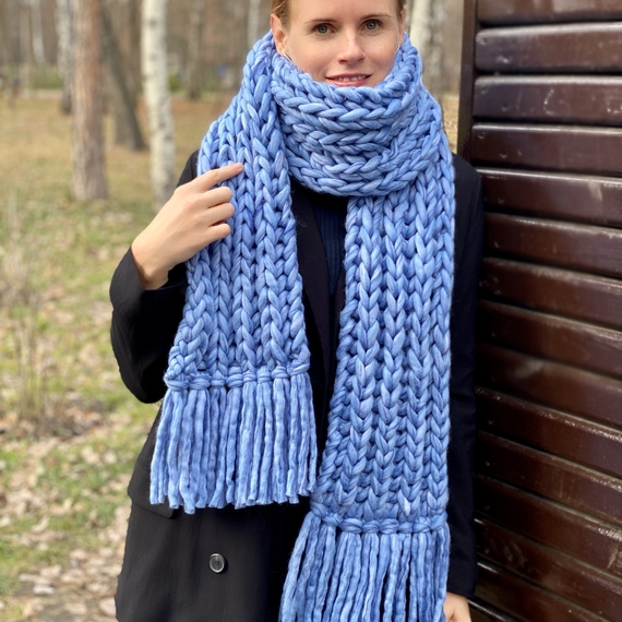 Chunky fringe scarf – Photo 5