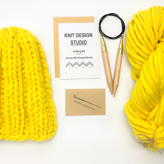 Rib Knit Beanie - Knitting Kit – Photo 1