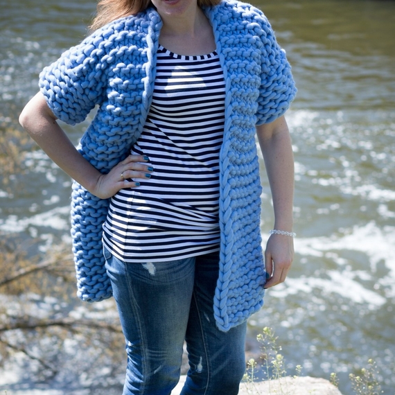 Thick wool cardigan - sleeveless, with short, 3/4 or long sleeves – Photo 2