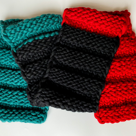 Color block chunky knit scarf – Photo 2