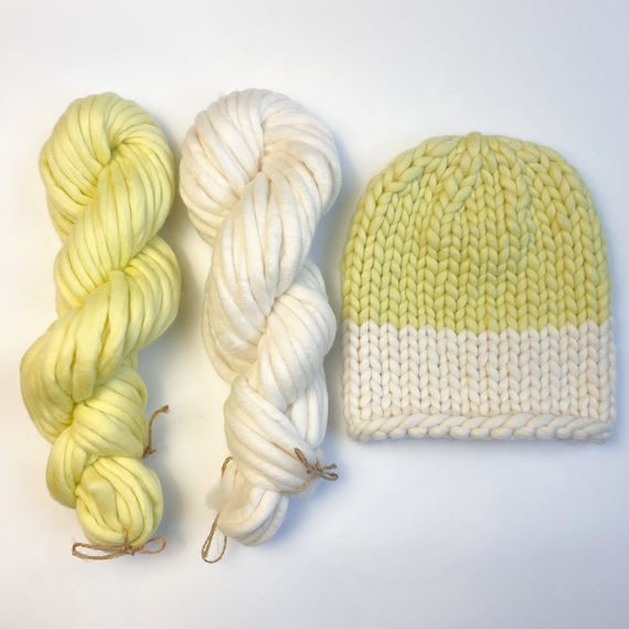 Color block knit beanie hat - Knitting Kit – Photo 2