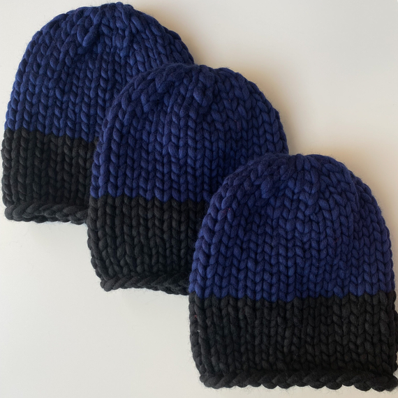 Color block knit beanie hat - Knitting Kit – Photo 6