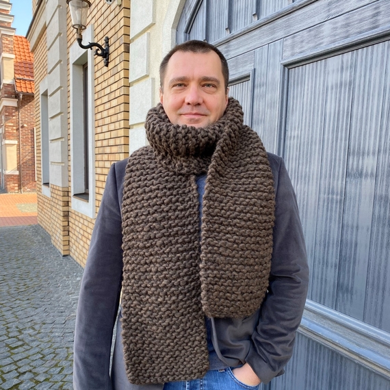 Chunky knitted scarf for men – Photo 2