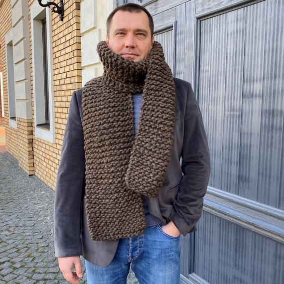 Chunky knitted scarf for men – Photo 1