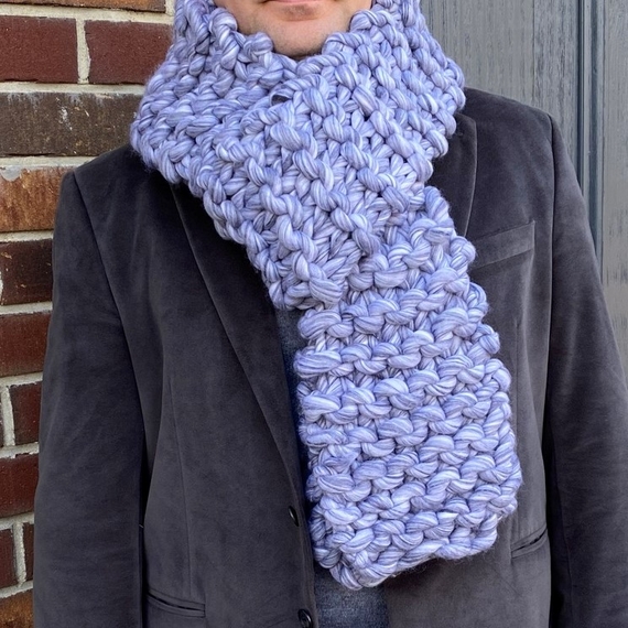 Men's super chunky knitted scarf – Photo 4