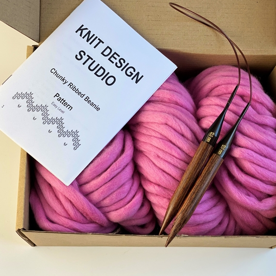 Chunky ribbed knit hat - Knitting Kit – Photo 7