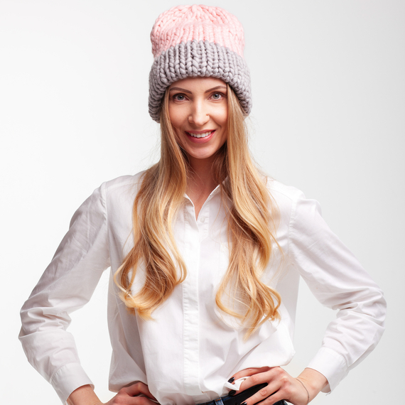 Two-colored chunky knit double brim beanie - SAMPLE SALE 70% – Photo 4