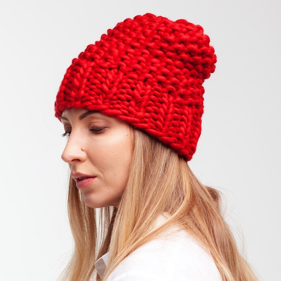 Chunky knit beanie hat – Photo 1