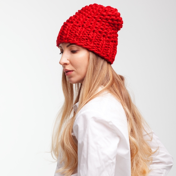 Chunky knit beanie hat – Photo 3