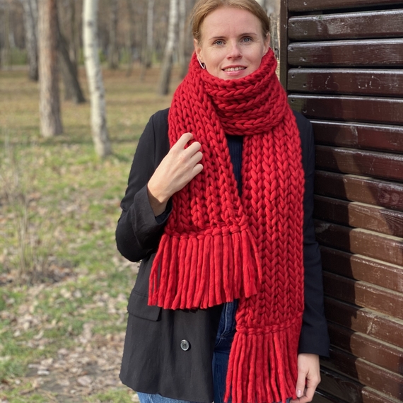 Chunky fringe scarf – Photo 8