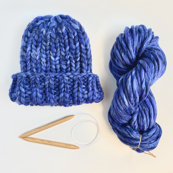Chunky ribbed knit hat - Knitting Kit