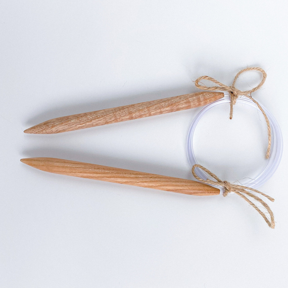 12 mm (US 17) Handmade wooden сircular knitting needles  – Photo 5