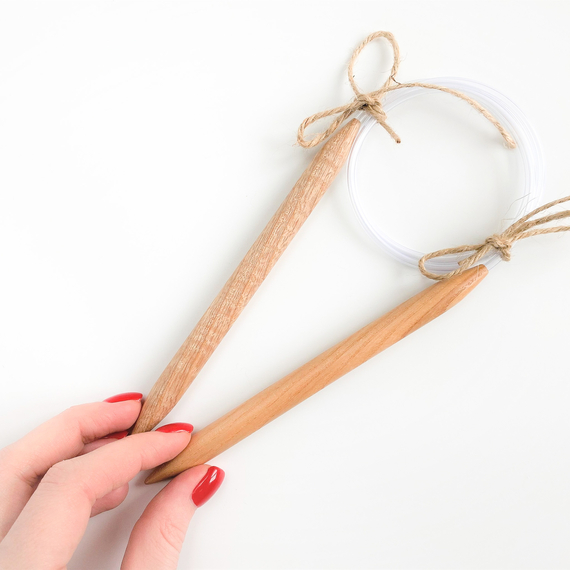 12 mm (US 17) Handmade wooden сircular knitting needles  – Photo 3