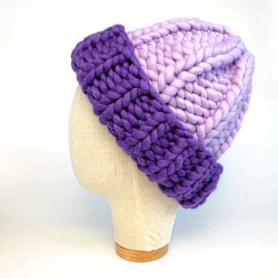 Color block ribbed beanie hat – Photo 1