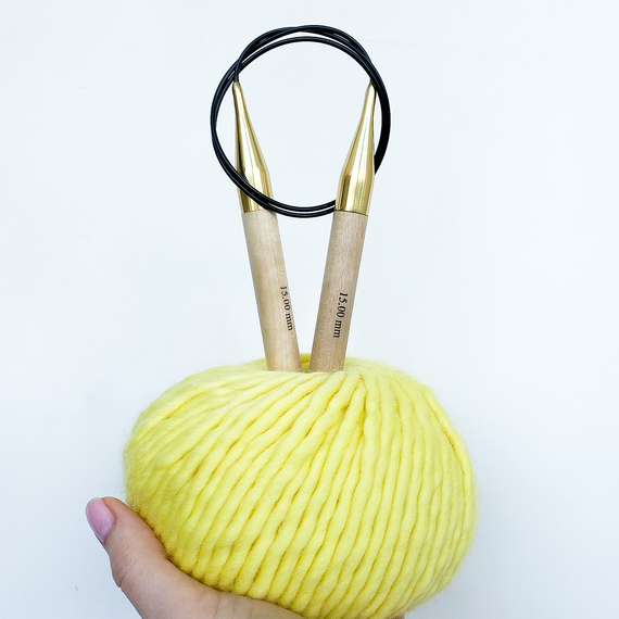 15mm (US 19) KNITPRO Basix wooden fixed circular knitting needles – Photo 6