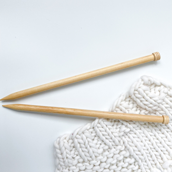 12mm (US 17) KNITPRO Basix wooden straight single pointed knitting needles 30 cm – Photo 5
