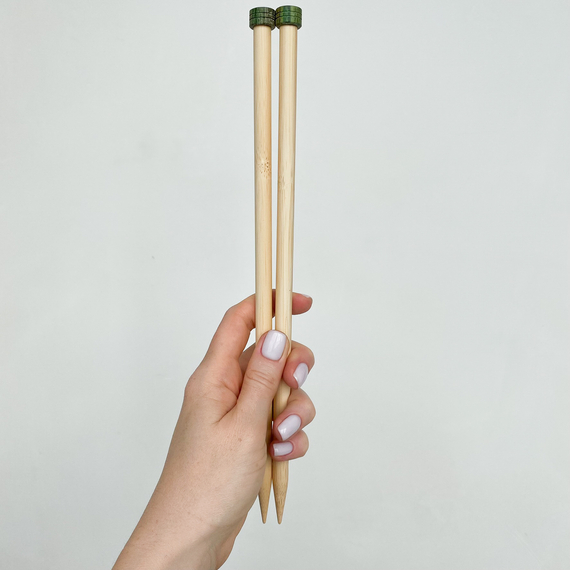10.00mm (US 15) KNITPRO Bamboo straight single pointed knitting needles 30 cm – Photo 1
