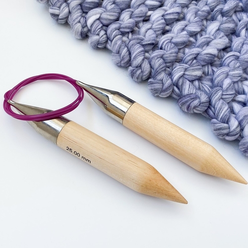 25mm (US 50) KNIT PRO Basix wood fixed circular knitting needles – Photo 4