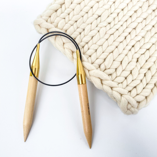15mm (US 19) KNITPRO Basix wooden fixed circular knitting needles – Photo 3