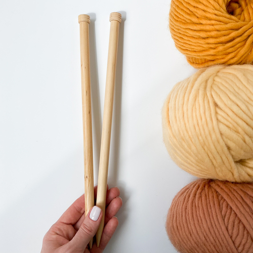 12mm (US 17) KNITPRO Basix wooden straight single pointed knitting needles 30 cm – Photo 2